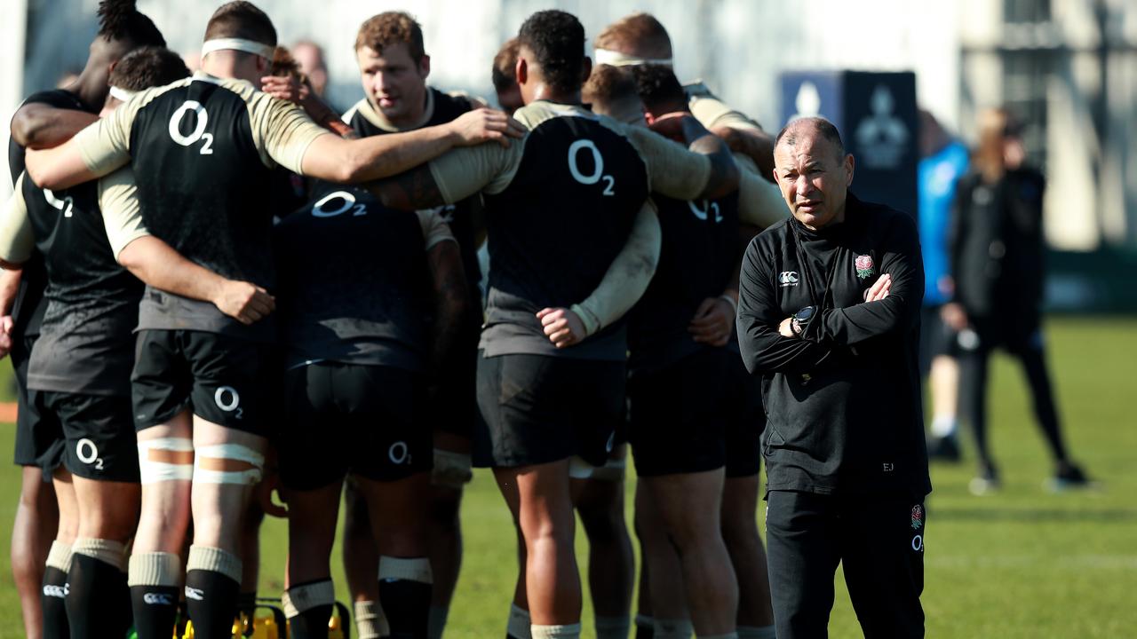 Fists were thrown between England and Georgia’s rugby squads, as schoolchildren watched on in Oxford.