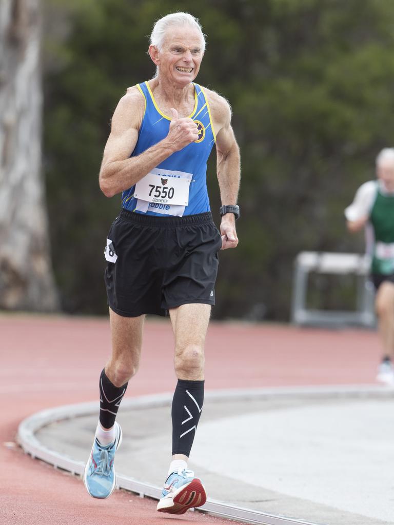 2024 Australian masters games at the Domain Athletics Centre, Robbie Costmeyer 77 ACT 5000m. Picture: Chris Kidd