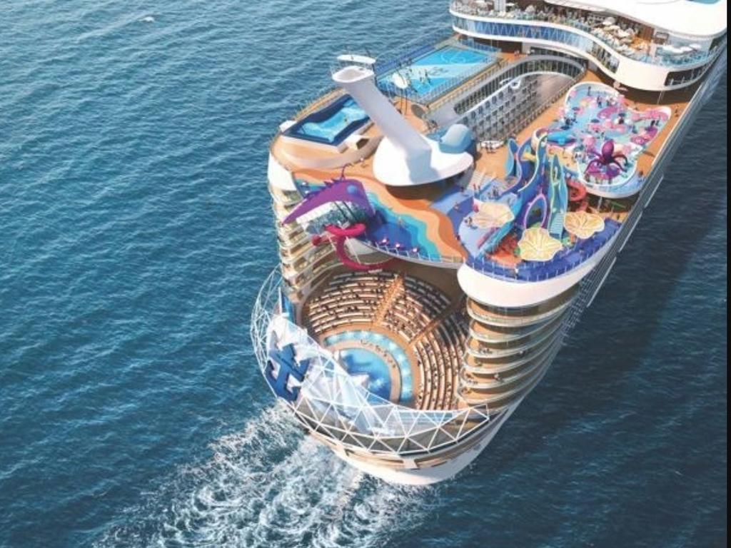 The ship has a 10-floor zipline. Picture: Royal Caribbean