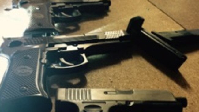 These weapons were seized by police in raids over the weekend when 11 bikie members and associates were arrested.