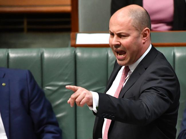 Treasurer Josh Frydenberg during Question Time in the House of Representatives at Parliament House in Canberra, Wednesday, October 16, 2019. (AAP Image/Mick Tsikas) NO ARCHIVING