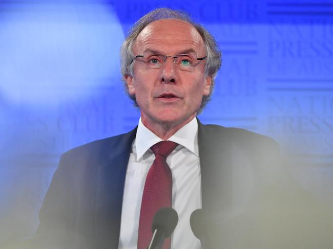 Chief Scientist Dr Alan Finkel speaks at the National Press Club in Canberra, February, Wednesday 12, 2020. (AAP Image/Mick Tsikas) NO ARCHIVING