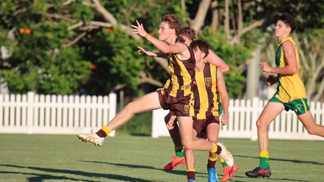 Padua College’s Hayden Hall unleashes in round 1 of the AIC First XVIII.