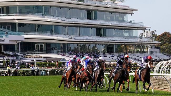 The 2020 Melbourne Cup was run without crowds for the first time. Picture: AFP