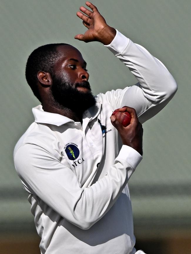 VTCA: Sydenham-Hillside bowler Anthony Alleyne. Picture: Andy Brownbill