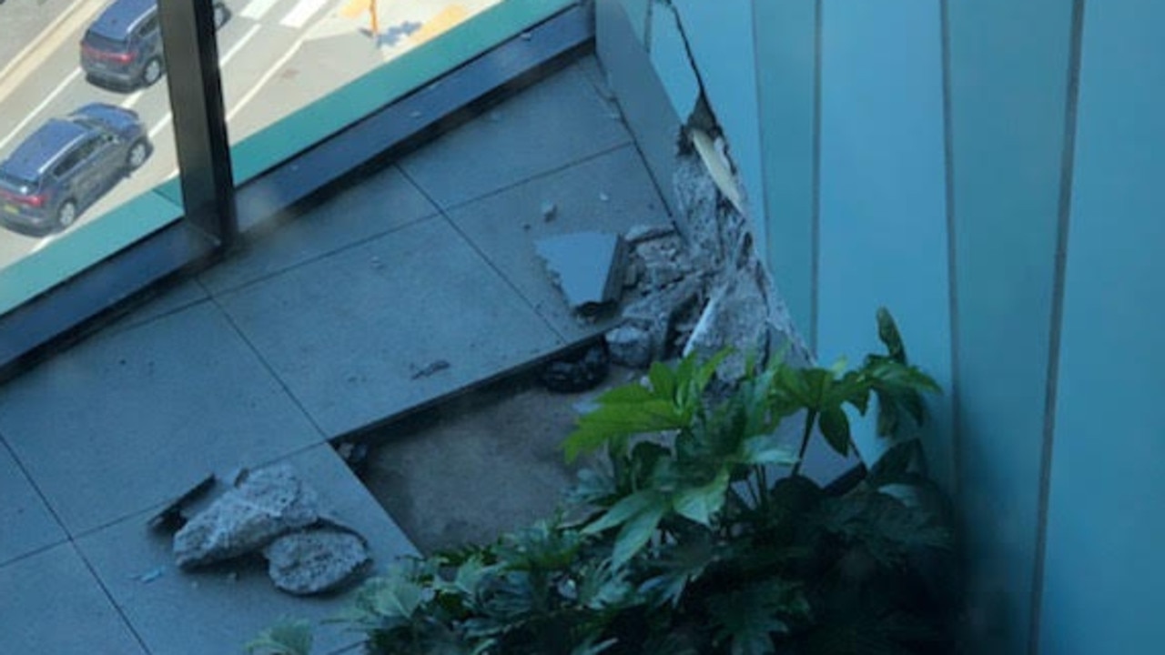 Cracks appeared in concrete at Opal Tower. Picture: Supplied