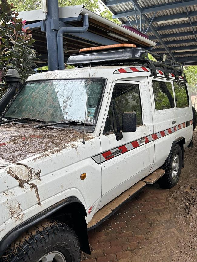 The vehicle used to climb onto the roof of the Wujal Wujal Health Care Centre.