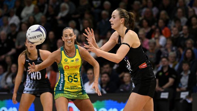 Kelly Jury was named player of the match, after keeping the Diamonds shooters in check. Picture: Getty Images