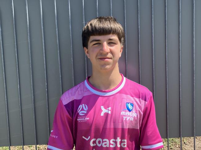 Caboolture's Cooper Bone at the 2024 Premier Invitational junior soccer tournament on the Gold Coast. Picture: Mitch Bourke.