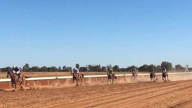 Racing at Charleville on Melbourne Cup day. Pictures: Trevor Marshallsea.