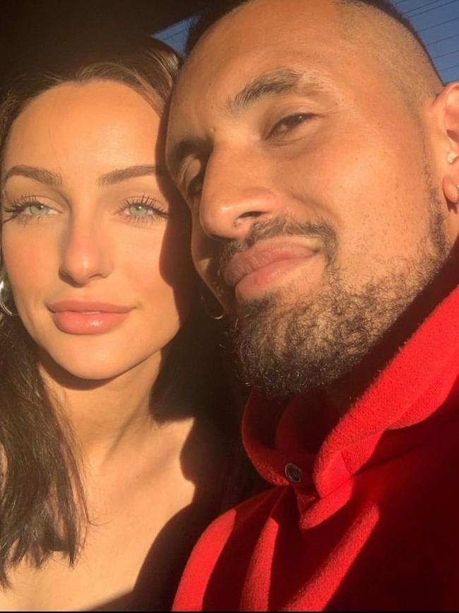 Nick Kyrgios and girlfriend Chiara Passari in a picture posted to Instagram.