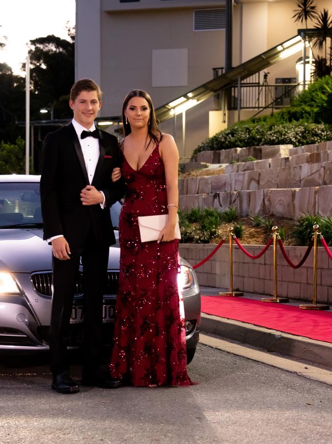 Sorena Meaney (right) and guest. Hillcrest Christian College 2020 school formal. Photo: Supplied