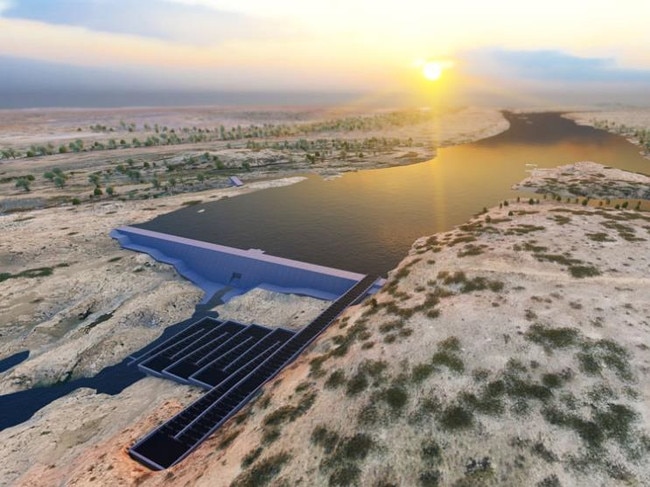 A digital impression of what Big Rocks Weir on the Burdekin River north of Charters Towers could look like once constructed.