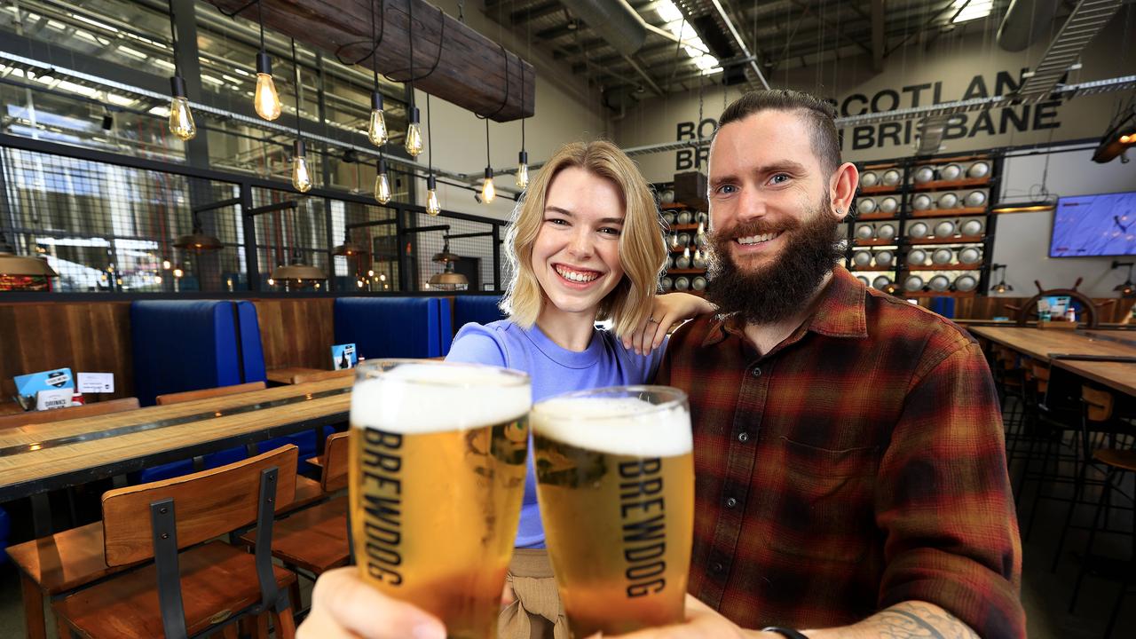 Nick Colaccino and Isabella Paice-Whear at BrewDog. Pics Adam Head