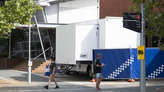 Police will work out of a makeshift site after a station was closed due to chemical contamination. Picture: NCA NewsWire / Martin Ollman