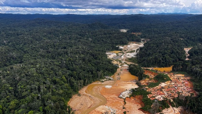 An illegal mining camp, known as a garimpo, in the state of Roraima, north Brazil. Picture: GettyImages