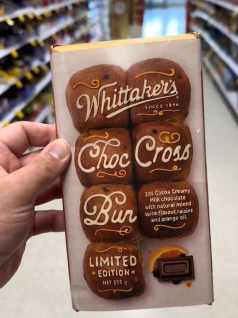 Whittaker’s, a New Zealand brand, released its Easter-themed block in Australia first. Picture: TikTok/@angeeats