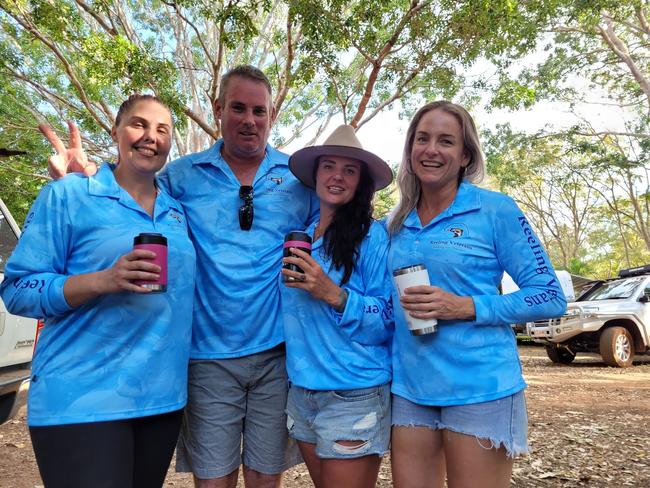 Sarah Reese, Michael Hurren, Samantha Cooper and Nicole Langton took part in the Reeling Veterans team for the Girls Gone Fishing weekend. Picture: Supplied