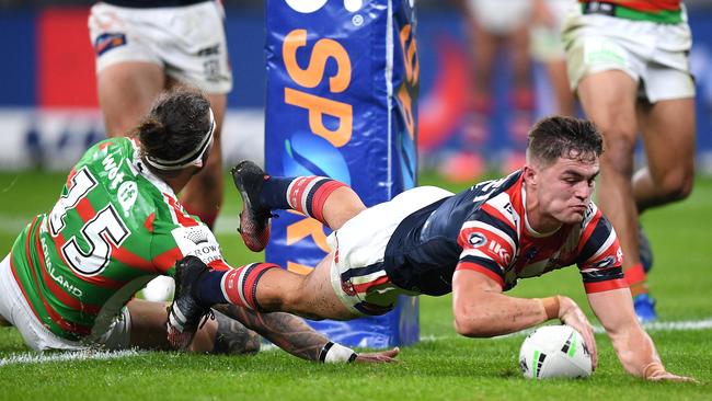 Kyle Flanagan had his best game of NRL, scoring an early try. Picture: AAP