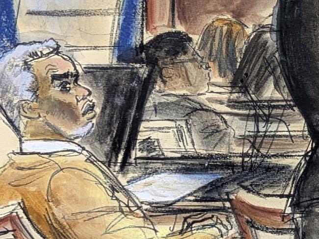 A court sketch of Combs. Picture: Elizabeth Williams via AP
