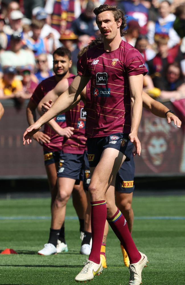 Joe Daniher training on the MCG. Picture Lachie Millard.