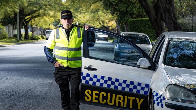 Damien O'Keeffe, security supervisor from 24/7 Secure, which has been patrolling streets across a number of Brisbane suburbs. Picture: Richard Walker