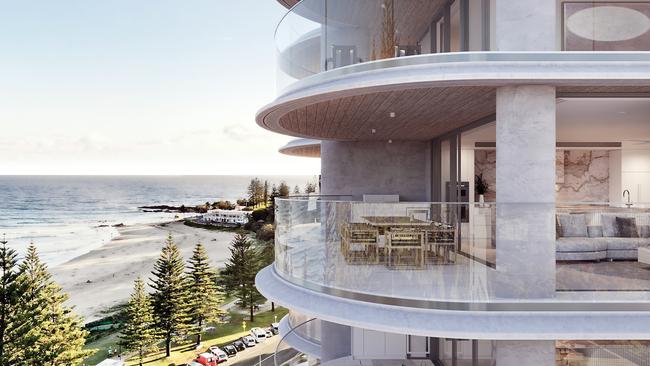 Artist impression of Rockpool Rainbow Bay development by Joe Adsett Architects. Picture: Supplied