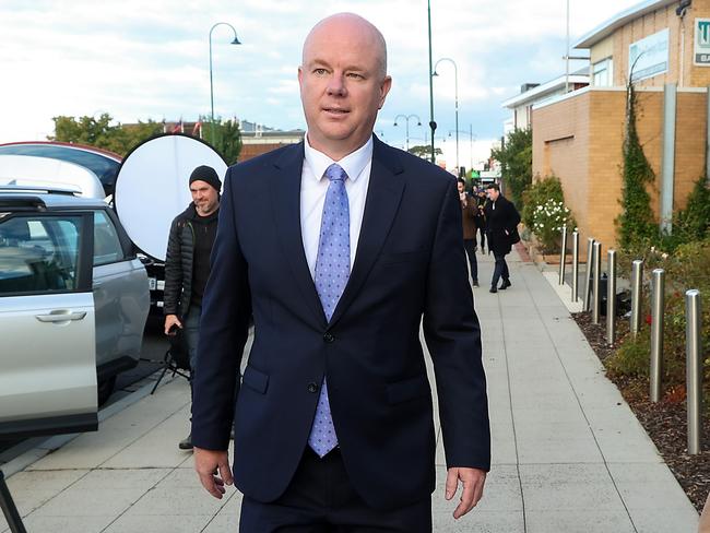 Simon Patterson leaves court after his first day of giving evidence. Picture: Ian Currie