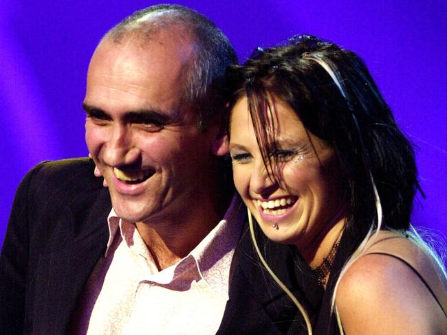 Kelly with Kasey Chambers who picked up Best Female Artist Award at the Arias in 2000. Picture: Dean Lewins