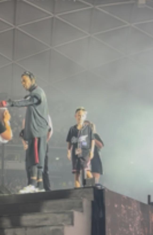 Rhy on-stage alongside Travis Scott. Picture: Supplied.