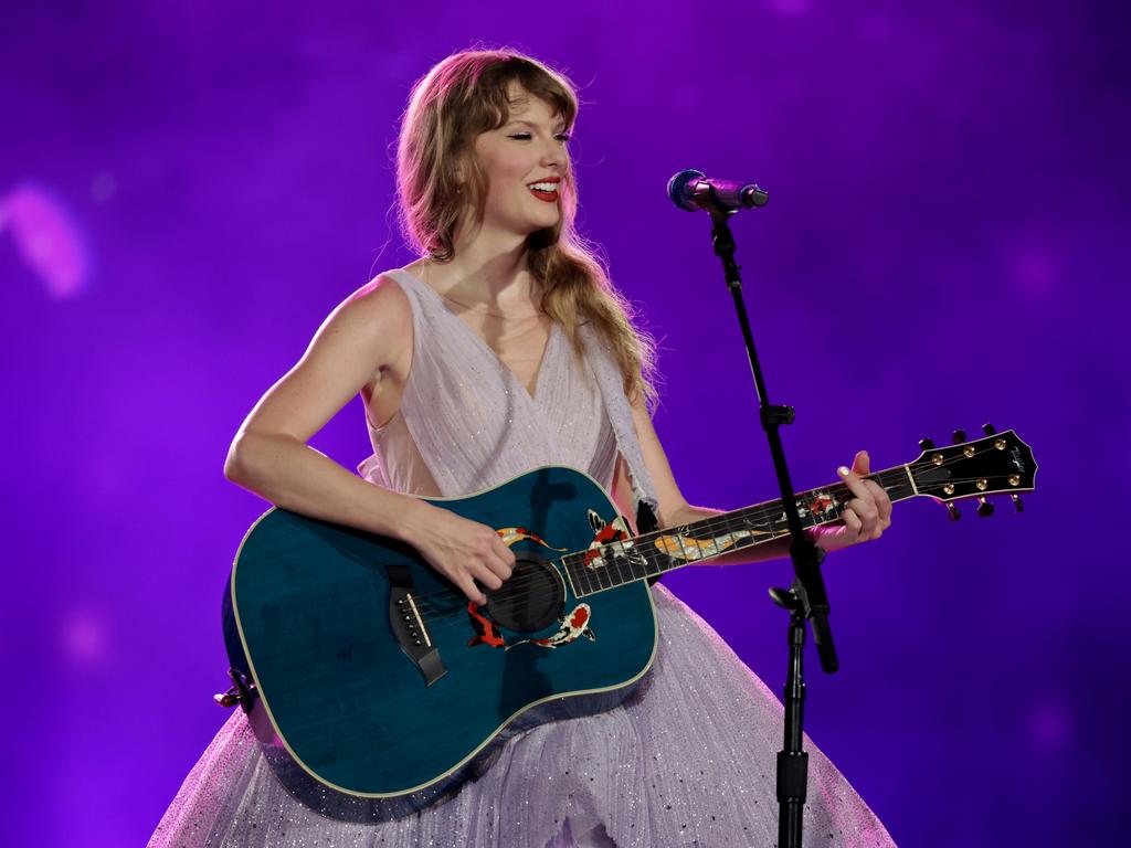 Taylor Swift performs during her recent Eras Tour concert. Picture: Getty Images