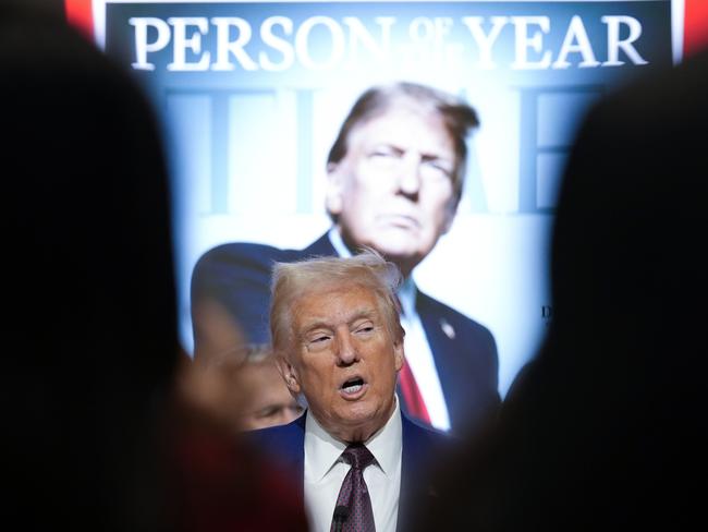 President-elect Donald Trump speaks during a Time magazine Person of the Year event at the New York Stock Exchange. Picture: AP Photo/Alex Brandon