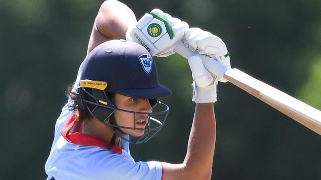 NSW Metro batter Sam Konstas during the grand final at Karen Rolton Oval 22 December, 2022, Cricket Australia U19 Male National Championships 2022-23.Picture: Cricket Australia.