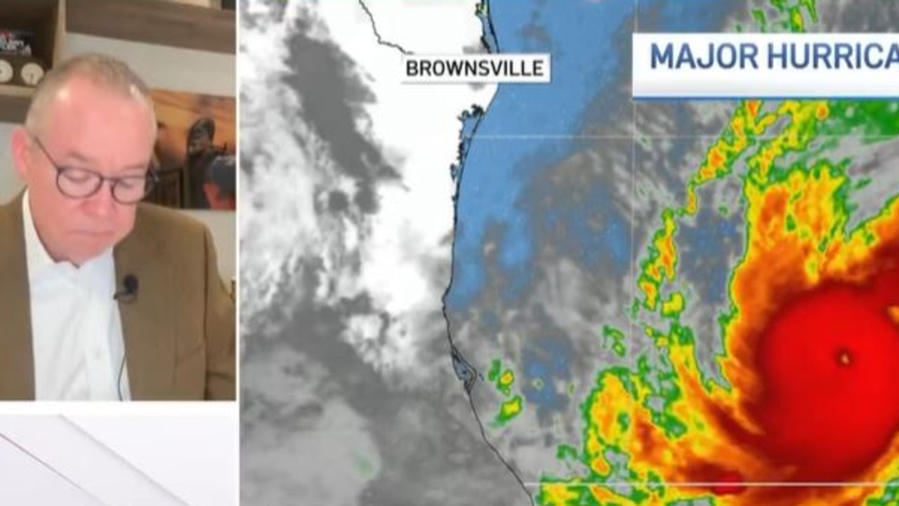 The meteorologist was captured on the verge of tears as he warned of Hurricane Milton’s destruction. Picture: X