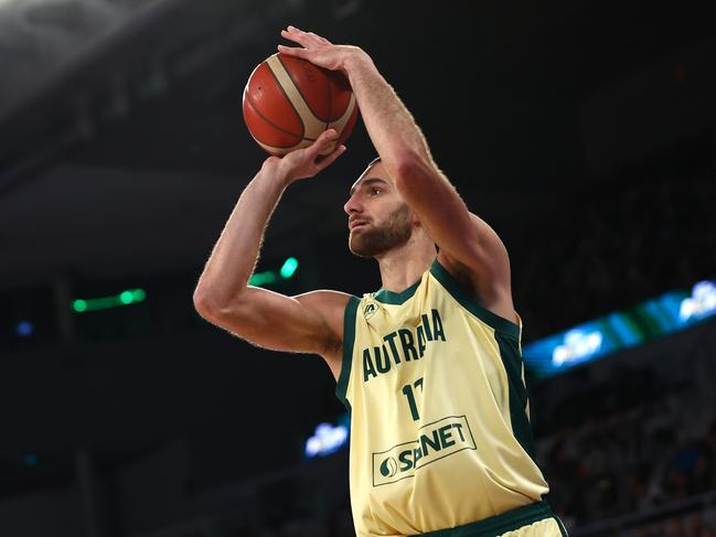 Jack McVeigh is in a battle to secure one of the last spots on the Boomers’ Olympics roster, but he may just miss a ticket to Paris. Picture: Graham Denholm/Getty Images