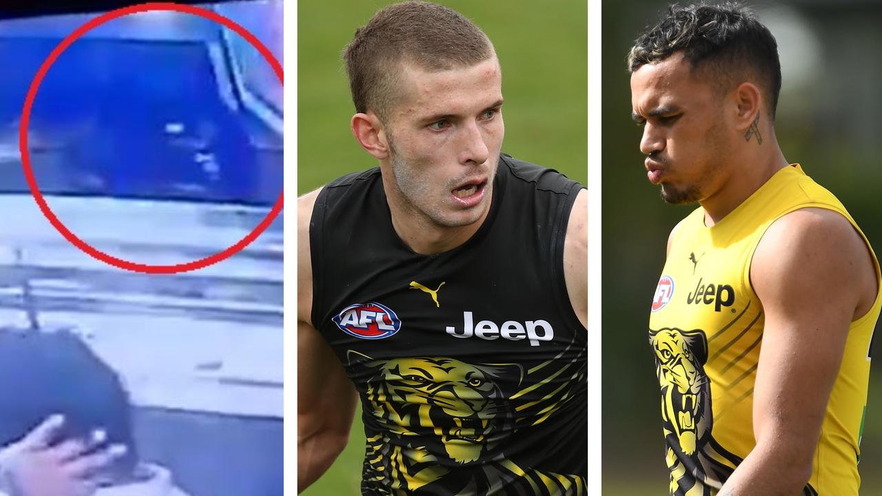 CCTV footage has emerged of the brawl involving two Richmond players from Wednesday night.