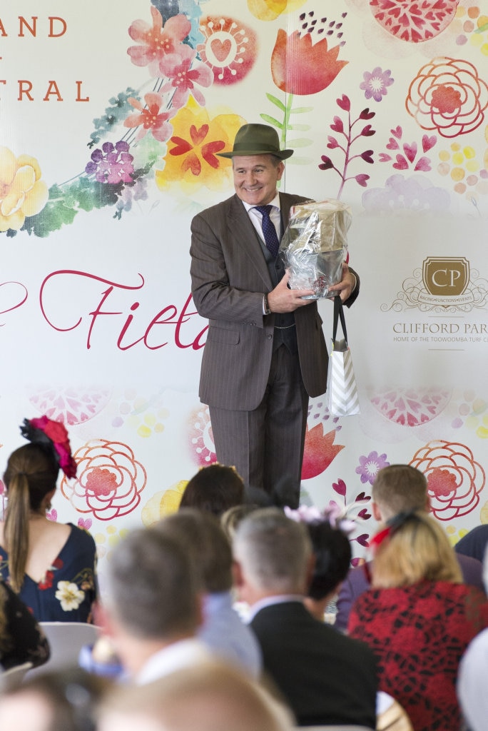 Melbourne Cup men's fashion on the field winner PJ Ready at Clifford Park, Tuesday, November 7, 2017. Picture: Kevin Farmer