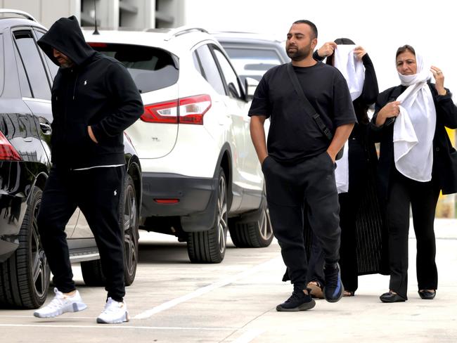 Friends and family arrive for the funeral. Picture: David Geraghty