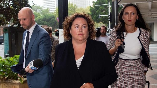 Former NAB executive Rosemary Rogers arrives at Downing Centre District Court in Sydney for sentencing. Picture: Bianca De Marchi