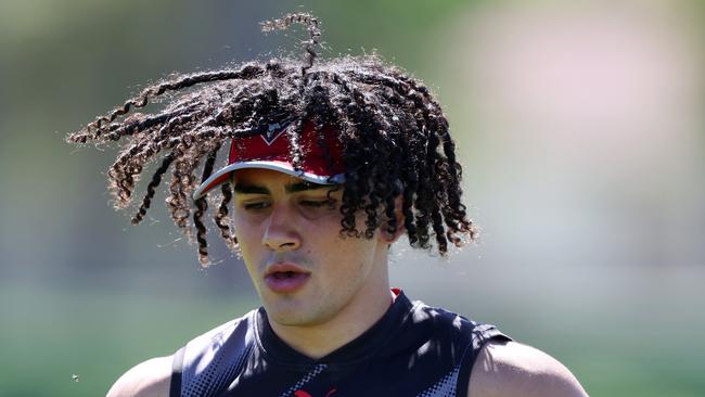 MELBOURNE, DECEMBER 5, 2024: Essendon pre-season training at The Hangar. Isaak Kako. Picture: Mark Stewart