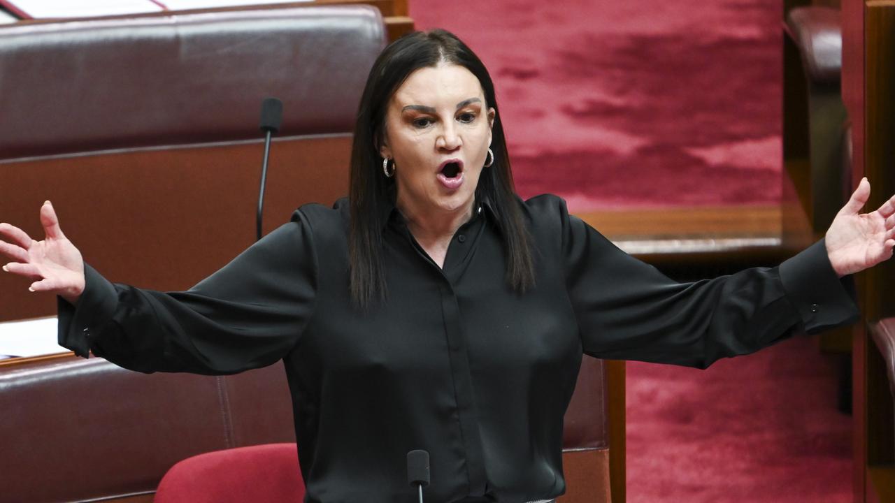 Jacqui Lambie says the federal government’s $15.8bn budget surplus would be better spent helping struggling Australians ‘put bread and milk on the table’. Picture: NewsWire / Martin Ollman