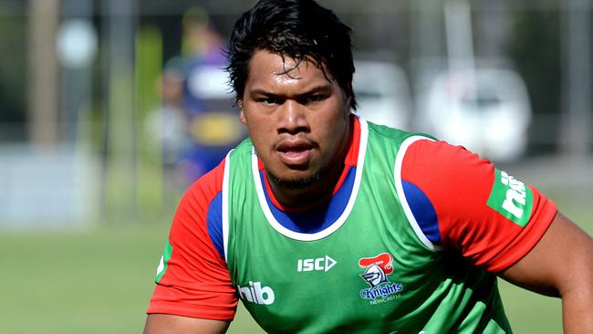 Newcastle Knight's forward Sam Mataora knocked back an offer from Wayne Bennett to sign with the Brisbane Broncos. Picture by Peter Lorimer.