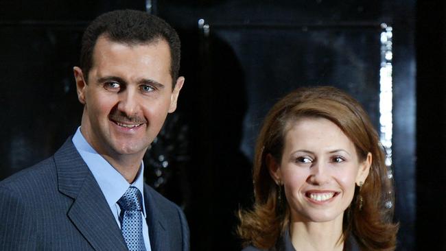 Syrian President Bashar al-Assad with his wife Asma in London in 2002. Picture: AFP.