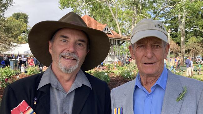 Gympie Anzac Day service 2022 - Glen Ross and Ian Coulch.