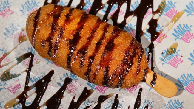 Milky Lane Surfers Paradise have created a decadent vegan dessert — a vegan magnum deep-fried in batter. Picture Glenn Hampson