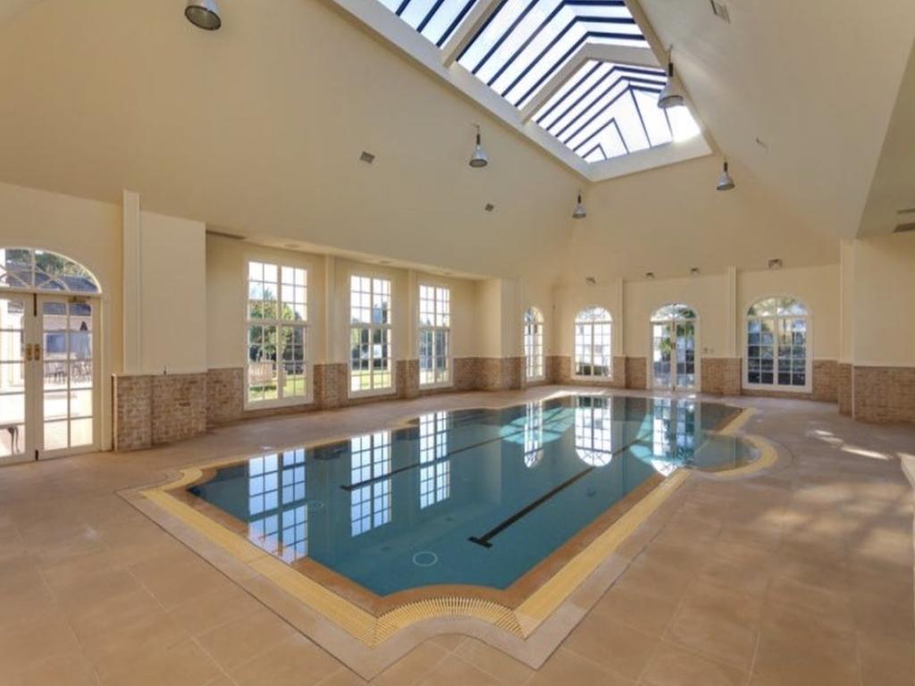 The swanky indoor pool at “Le Chateu”