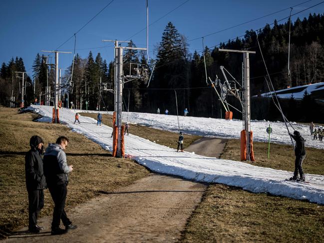 Overseas resorts are also facing warmer winters. The French ski resort of Metabief expects skiing to be impossible by 2035 and is creating a master plan to transform itself into a mountain resort. Picture: AFP