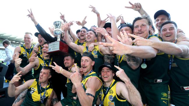 Leopold won last year’s Geelong league grand final, which was held on Friday before the AFL grand final. Picture: Mike Dugdale