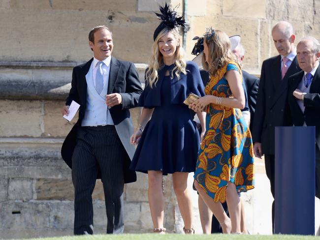 Chelsy Davy (C) arrives at the wedding of Prince Harry to Meghan Markle. Picture: Chris Jackson/Getty Images