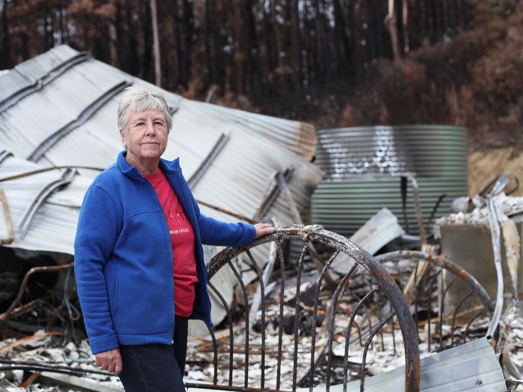 Glen Huon homeowner Rita Helling, 74, lost almost everything in the Riveaux Rd fire including the house she built herself seven years ago. Picture: LUKE BOWDEN